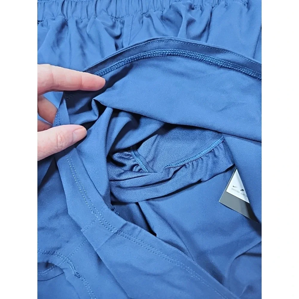 Nike Dri-FIT Womens Blue High Rise Lined Training Shorts Pockets Size Medium NWT - Picture 7 of 10